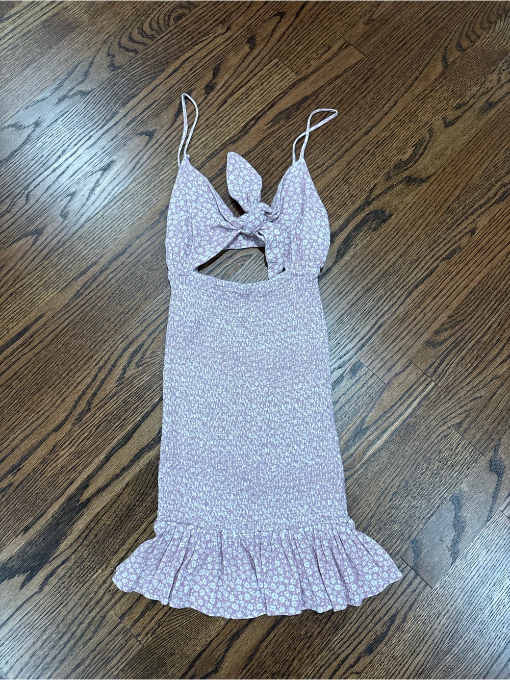 Pink floral mini dress